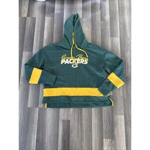 Green Bay‎ Packers NFL Women's Halftime Fleece Hoodie Sweatshirt Pull Over Sz XL